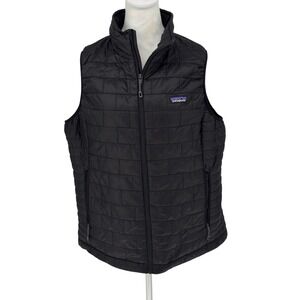 Patagonia Black Quilted Down Vest Womens XL Full Zip Puffer Insulated Outerwear